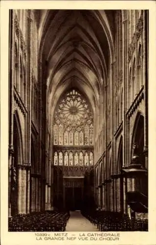 Ak Metz-Moselle, Kathedrale, Grande Nave