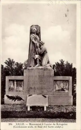 Ak Lille Nord, Denkmal für Louise de Bettignies