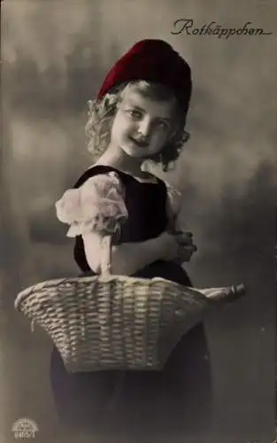 Ak Rotkäppchen, Portrait von einem Mädchen, Märchen