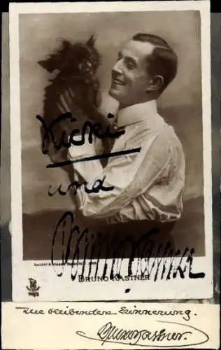 Ak Schauspieler Bruno Kastner, Portrait, Autogramm, Pekinese