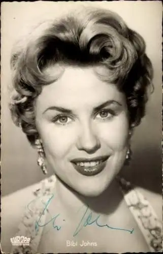 Ak Schauspielerin Bibi Johns, Portrait, Autogramm, Ball im Savoy