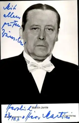 Ak Schauspieler Martin Jente, Portrait, Autogramm