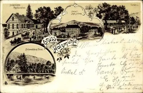 Litho Eldagsen Springe Niedersachsen, Restaurant Holzmühle, Kaiserl. Jagdschloss