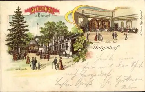 Litho Hamburg Bergedorf, Billthal, Garten, Saal, Restaurant