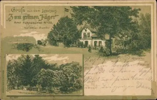 Litho Hamburg Nord Fuhlsbüttel, Landhaus zum Grünen Jäger