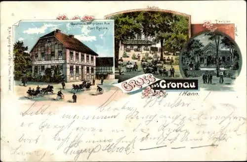 Litho Gronau an der Leine Niedersachsen, Gasthaus zur grünen Aue