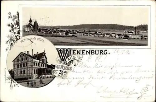 Litho Vienenburg Goslar am Harz, Bestenhorns Hotel, Totalansicht