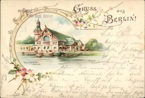 Litho Berliner Gewerbeausstellung 1896, Nahrungsmittelgebäude