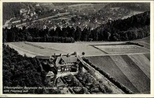 Ak Bad Liebenzell im Schwarzwald, Erholungsheim Burghalde, Panorama, Fliegeraufnahme