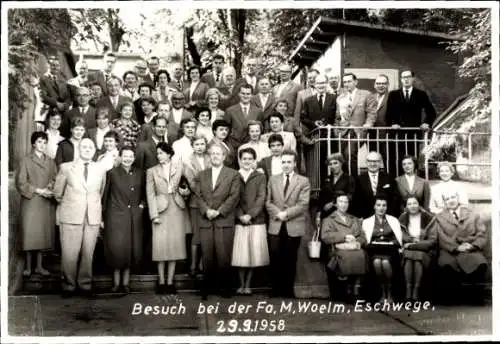 Ak Eschwege an der Werra Hessen, Besuch bei der Familie M. Woelm, 1958