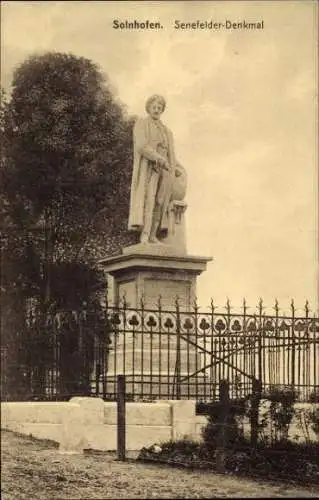 Ak Solnhofen in Bayern, Senefelder-Denkmal