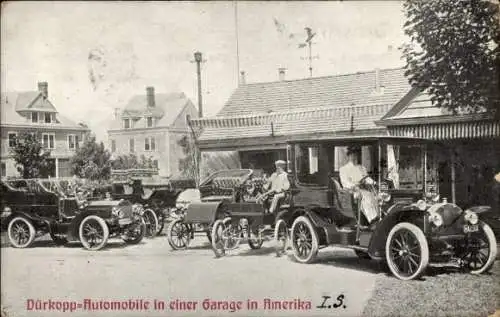 Ak Dürkopp Automobile in einer Garage in Amerika