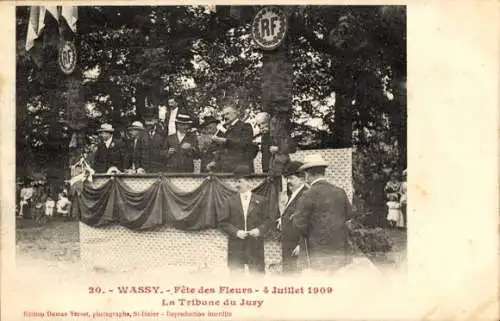 Ak Wassy Haute-Marne, Blumenfest 1909, The Jury Tribune