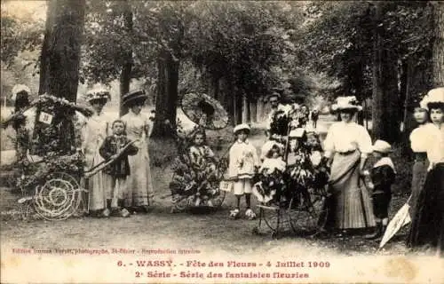 Ak Wassy Haute-Marne, Blumenfest 1909, Blumenfantasien
