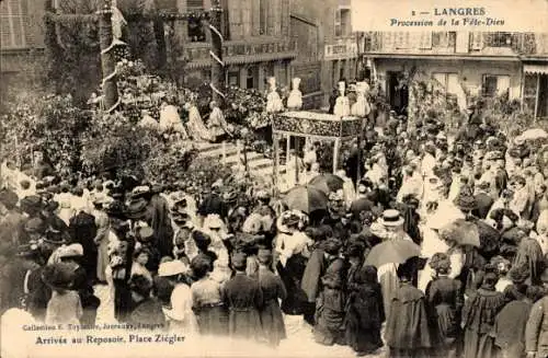 Ak Langres Haute Marne, Fete-Dieu-Prozession