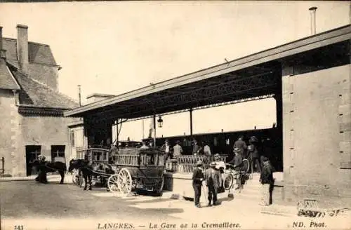 Ak Langres Haute Marne, La Gare de la Cremaillere