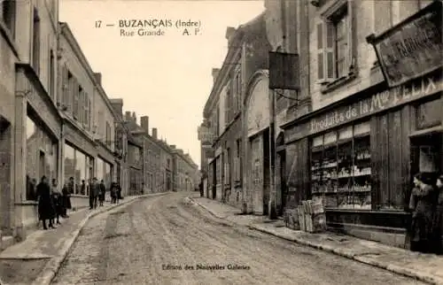 Ak Buzançais Indre, Rue Grande