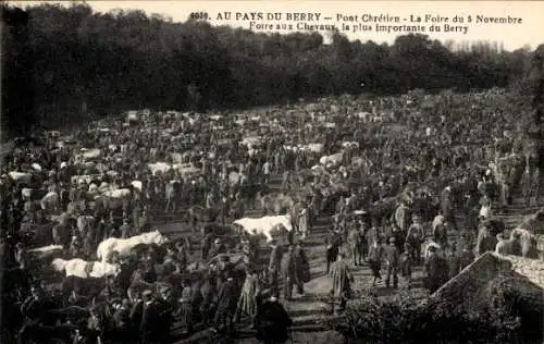 Ak Le Pont Chrétien Chabenet Indre, die wichtigste Pferdemesse in Berry
