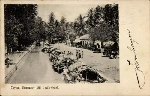 Ak Negombo Sri Lanka, Altholländischer Kanal