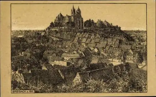 Ak Breisach am Oberrhein, Totalansicht, Kathedrale