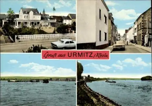 Ak Urmitz am Rhein, Straßenpartie, Rheinpartie