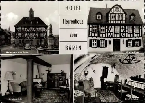 Ak Holzappel Rheinland Pfalz, Hotel Herrenhaus Zum Bären, Goethe Haus Keller Halle