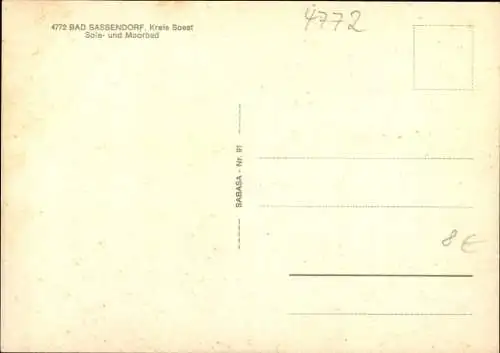 Ak Bad Sassendorf in Westfalen, Haus Sauerland, Kurgarten, Sole- und Moorbad