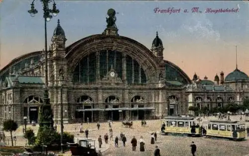 Ak Frankfurt Main, Hauptbahnhof, Straßenbahn