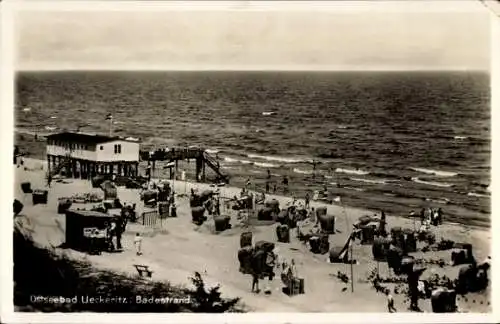 Ak Ostseebad Ückeritz auf Usedom, Badestrand