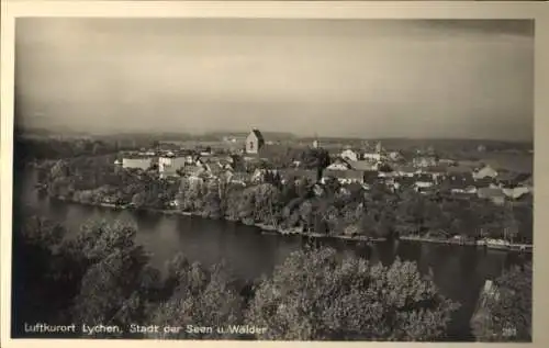 Ak Lychen in der Uckermark, Gesamtansicht, Stadt der Seen und Wälder