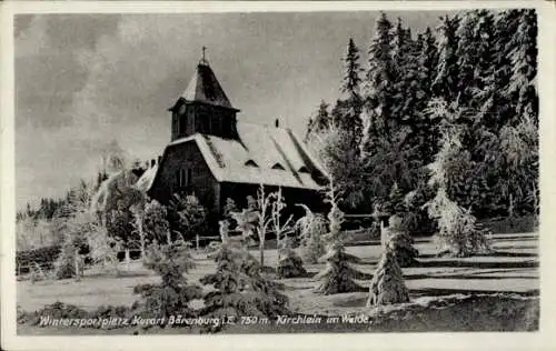 Ak Bärenburg Altenberg im Erzgebirge, Kirchlein im Walde, Winteransicht