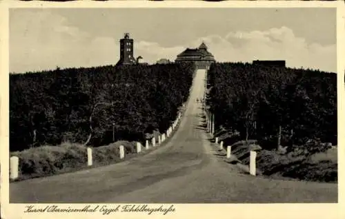 Ak Oberwiesenthal im Erzgebirge, Fichtelbergstraße