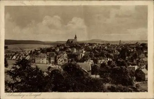 Ak Schneeberg im Erzgebirge, Gesamtansicht, Kirche