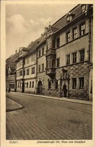 Ak Erfurt in Thüringen, Johannesstraße 169, Haus zum Stockfisch