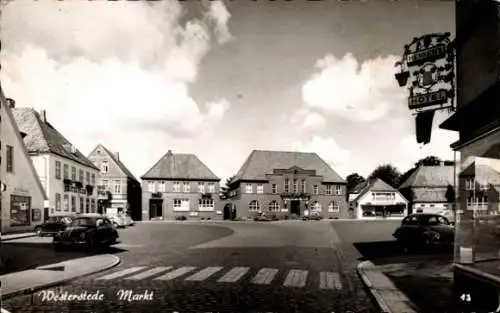 Ak Westerstede in Oldenburg Ammerland, Markt, Zebrastreifen, Henken's Hotel
