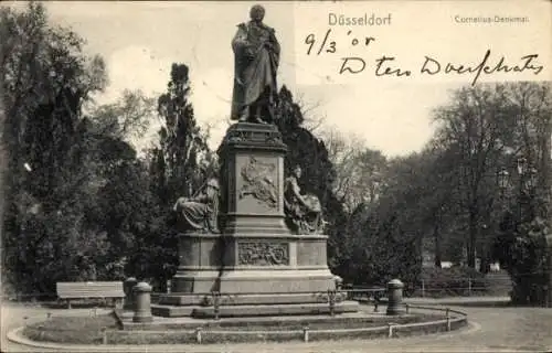 Ak Düsseldorf am Rhein, Cornelius-Denkmal