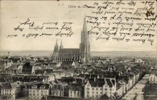 Ak Ulm an der Donau, Teilansicht, Münster