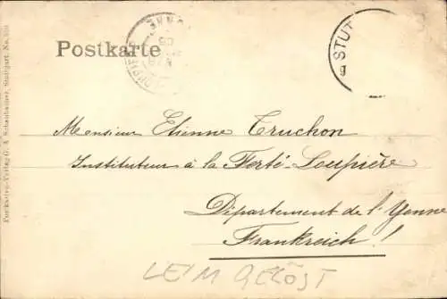 Ak Stuttgart in Württemberg, Marienkirche, Tübingerstraße, Straßenbahn