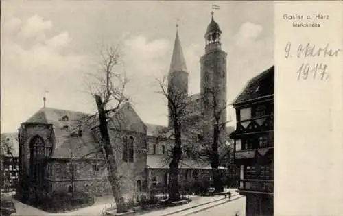 Ak Goslar am Harz, Marktkirche, Straßenpartie