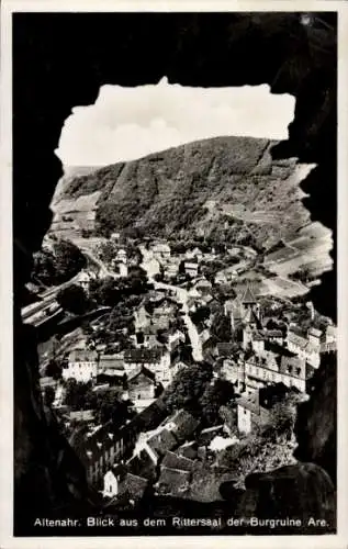 Ak Altenahr im Ahrtal, Blick aus dem Rittersaal der Burgruine Are, Gesamtansicht