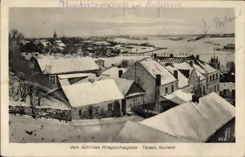 Ak Talsi Talsen Kurland Lettland, Totalansicht, östlicher Kriegsschauplatz