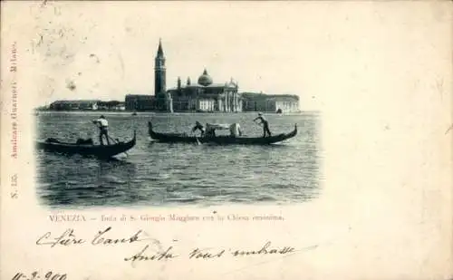Ak Venezia Venedig Veneto, Isola di S. Giorgio Maggiore con la Chiesa omonima