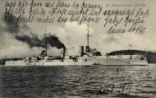 Ak Deutsches Kriegsschiff, SM Panzerkreuzer Blücher, Kaiserliche Marine
