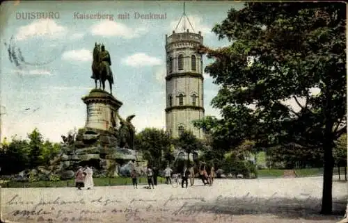 Ak Duisburg im Ruhrgebiet, Kaiserberg, Denkmal, Turm