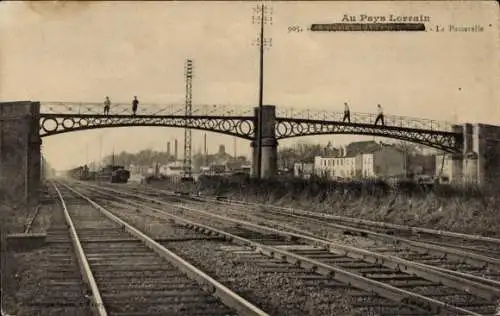 Ak Varangeville Meurthe et Moselle, Saint Nicolas, La Passarelle