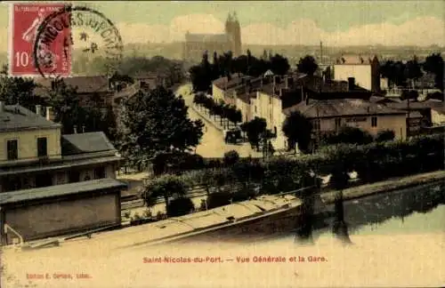 Ak Saint Nicolas de Port Meurthe et Moselle, allgemeine Aussicht, der Bahnhof