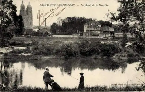 Ak Saint Nicolas de Port Meurthe et Moselle, Les Bords de la Meurthe