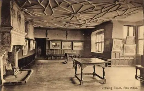 Ak Conway Conwy Wales, Plas Mawr, Salon