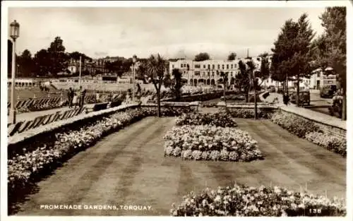 Ak Torquay Devon England, Promenade Gardens