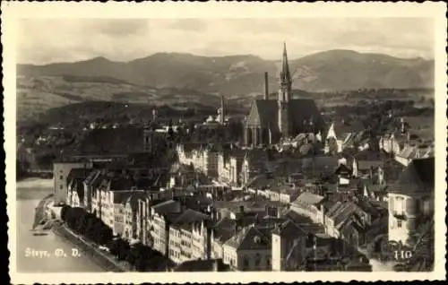 Ak Steyr in Oberösterreich, Gesamtansicht, Kirche